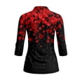 thumbnail image 3 of Uorisanigo Valentine's Day Heart Long Sleeve Golf Polo Shirts for Women Versatile Comfortable 3/4 Roll Sleeve Athletic Polo Workout Tops Fashion Workout Sports Daily Wear with Zipper, 3 of 7