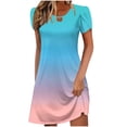 thumbnail image 2 of GaThRRgYP Summer Dresses for Girls,Women Summer Casual Leaf Sleeves Hollow Neckline Design Dress Long Skirt Pink M, 2 of 5