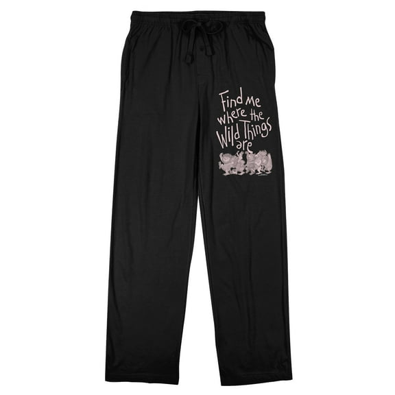 Where the Wild Things Are Find Me Where the Wild Things Are Men's Black Sleep Pants-Medium