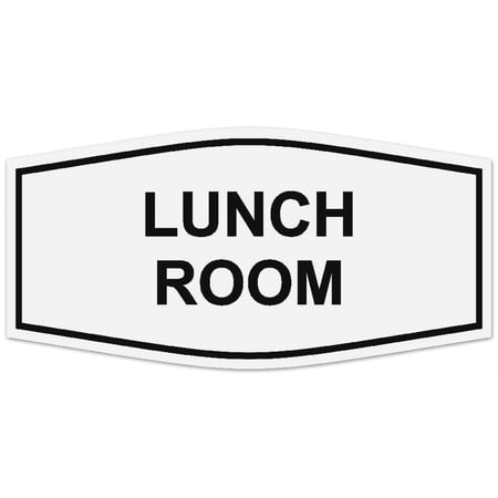 Signs ByLITA Fancy Lunch Room Sign - Laser-Engraved Lettering | Durable ABS Plastic | Vibrant Colors | Powerful Foam Tape (White) - Small