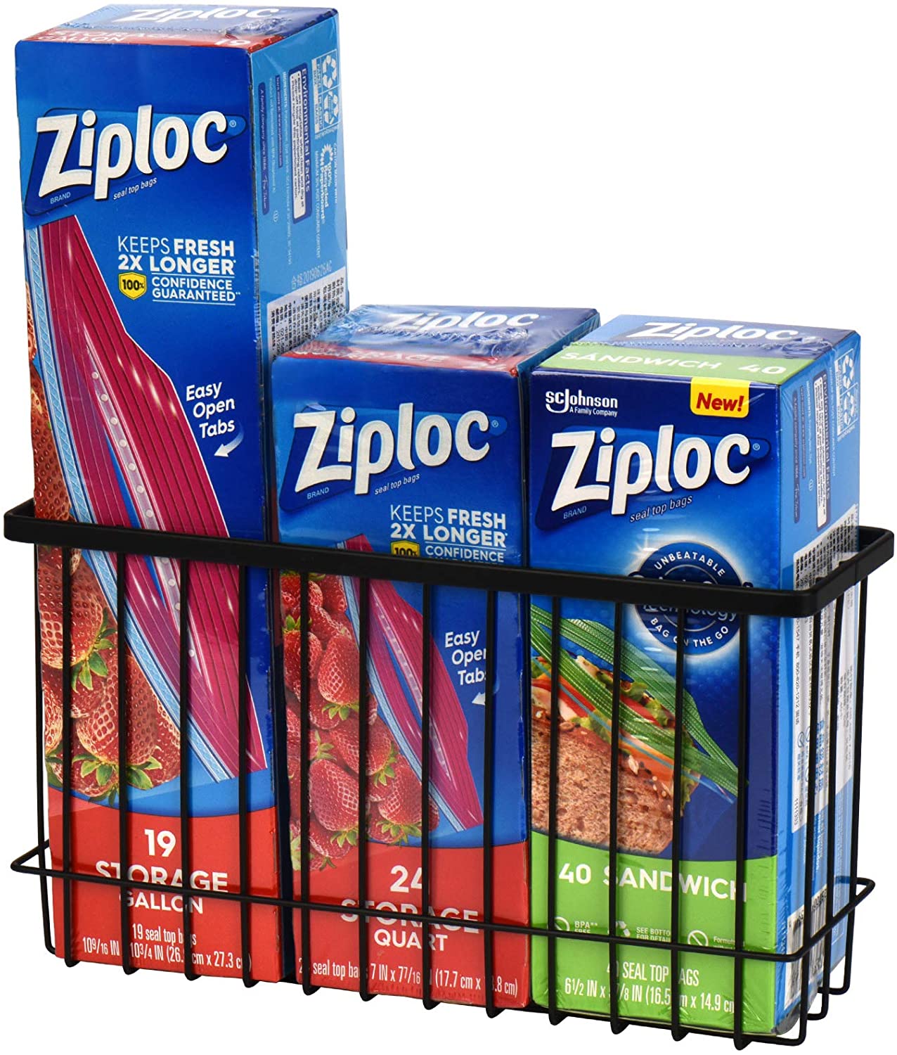 Wall Door Adhesive Kitchen Wrap Organizer Rack, No Drilling, Black