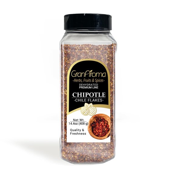 GranAroma Chipotle Morita Chile Flakes, 14.4 oz, Fruity Flavory, Salsas & Soups, Garnish