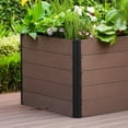 thumbnail image 3 of Wood-Look Elevated Garden Bed – 124x64x75cm Deep Root Planter Box – Durable Composite, Space-Saving, Easy Assembly with Open Bottom – Perfect for Vegetables, Herbs, Flowers – No Bottom Included, 3 of 7