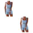 thumbnail image 4 of Eigraketly 2 unids/set Jogging ejercicio mujer chaleco pantalones cortos viajar senderismo Yoga Crop Tops pantalones de cintura alta Kit ropa Type3 NO3, 4 of 6