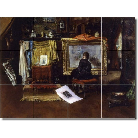 Ceramic Tile Mural-William Chase City Floor Tile Mural 20. 17" w x 12.75" h using (12) 4.25 x 4.25 ceramic tiles