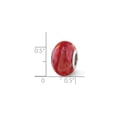 thumbnail image 2 of Sterling Silver Reflections Orange Pink Ceramic Bead Charm - In Ceramic - Measures 13.64x9.09mm Wide, 2 of 2