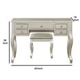 thumbnail image 5 of Poundex F4145 Cailyn 2 Piece Adult Contemporary Romantic Flip Up Mirror Table Set Silver, 5 of 6