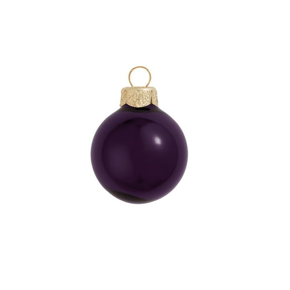 Whitehurst Shiny Finish Glass Christmas Ball Ornaments - 4.75" (120mm) - Purple - 4ct