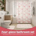 thumbnail image 3 of Dznils Pink Bow Shower Curtain and Rug Sets, 16pc Modern Fabric Bathroom Curtain Sets, 72" x 72", 3 of 11