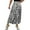 D White, variant on Maxi Skirts for Women Leopard Print High Waist Slit A Line Stretchy Skirt with Side Pockets Green L