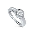 thumbnail image 2 of 1ct Bezel Set Solitaire Diamond Engagement Ring 14K White Gold Round, 2 of 4