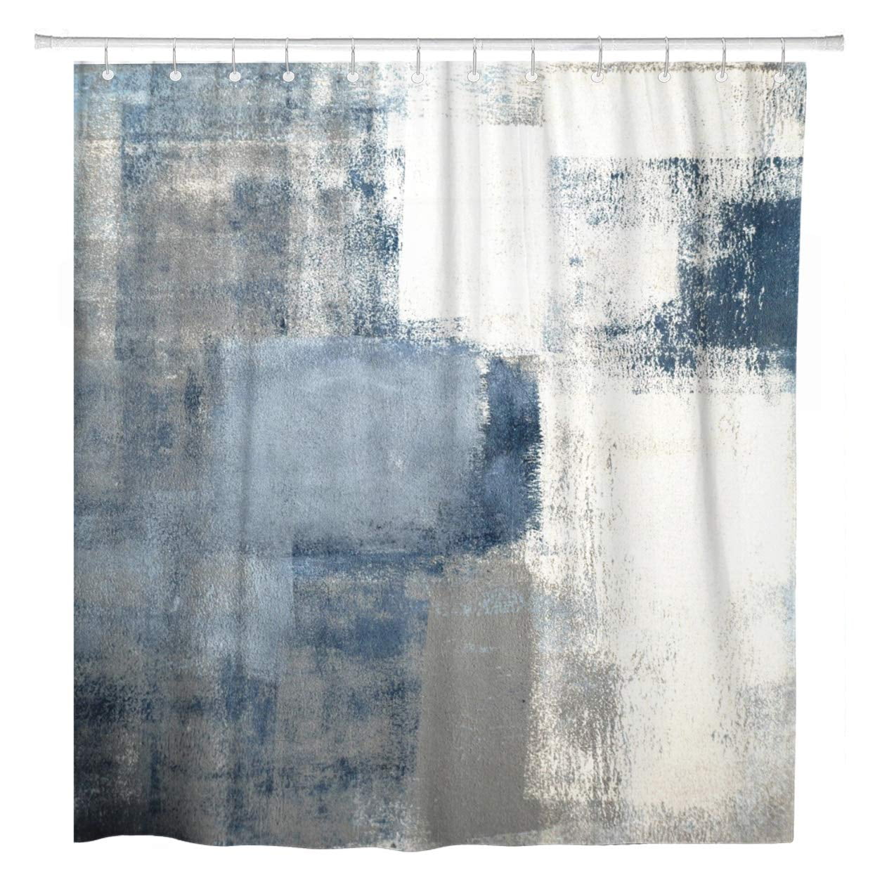 Atabie Gray Contemporary Blue And Grey, Blue Grey Marble Shower Curtain