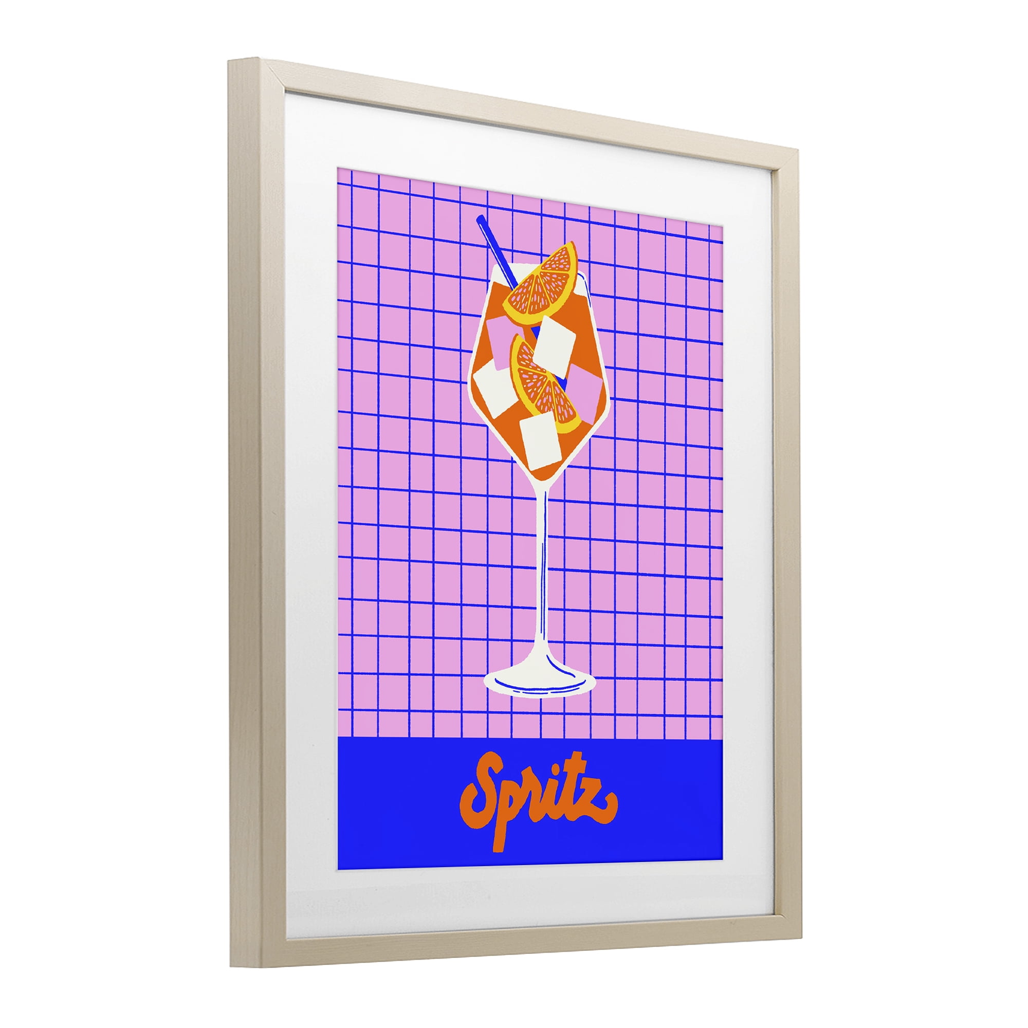 Stupell Industries Colorful Summer Spritz Drink Birch Framed Print Under Glass, design by Indira Prieto | IndySign