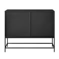 thumbnail image 6 of Mainstays Metal and Fluted Glass Bar Cabinet, Black Finish, 6 of 9