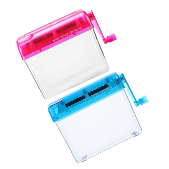 BESTYASH 2Pcs Desktop Manual Paper Shredder Portable Home Office Hand Crank Shredder
