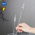 thumbnail image 2 of KLP 1pcs/2pcs/4pcs Creative Personalised Finger Bar Spoon304 Stainless Steel Cocktail Milk Tea Spoon Mixing Spoon-Silver C 50cm 2pcs, 2 of 6
