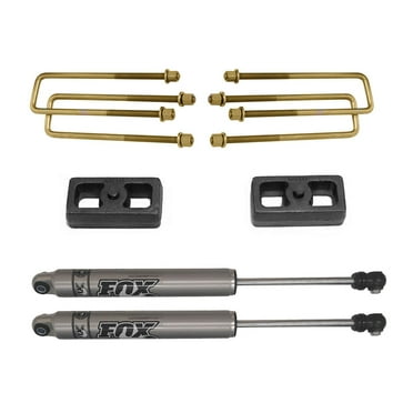 MaxTrac Suspension 900420F Lift Blocks; 2 in. Lift; Incl. U Bolts; Fox Rear Shocks; Fits select: 2015-2022 CHEVROLET COLORADO, 2015-2022 GMC CANYON