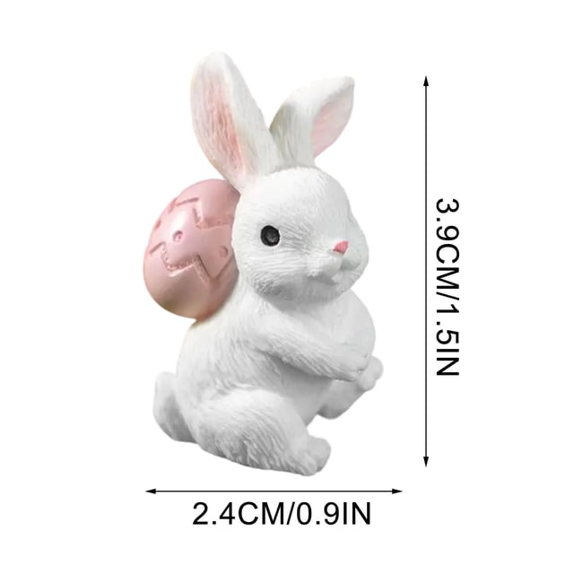 Rabbit Ornament Resin Figurine Desktop Decoration for Home Office