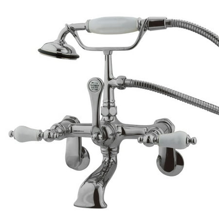 UPC 663370003400 product image for Kingston Brass CC56T1 Wall Mount Clawfoot Tub Filler with Hand Shower | upcitemdb.com