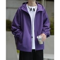 thumbnail image 5 of Otoño e Invierno gabardina de talla grande abrigo medio largo más chaqueta gruesa con capucha de lana impermeable traje de asalto holgado, 5 of 5