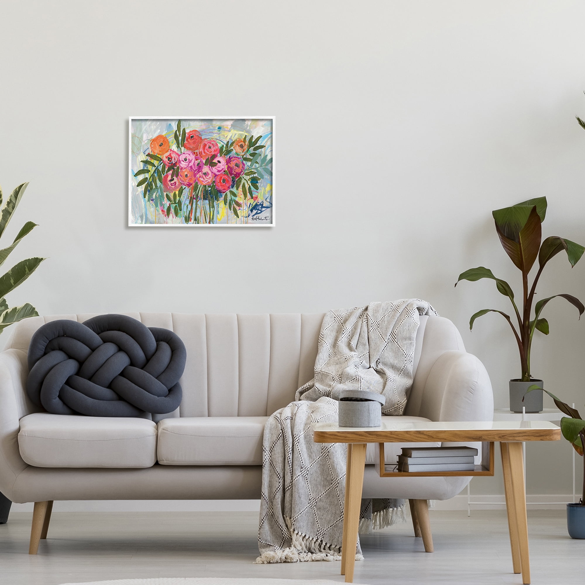 Stupell Industries Abstract Rotary Spring Flower Roses Shabby Chic Painting,20 x 16, Design by Kait Roberts