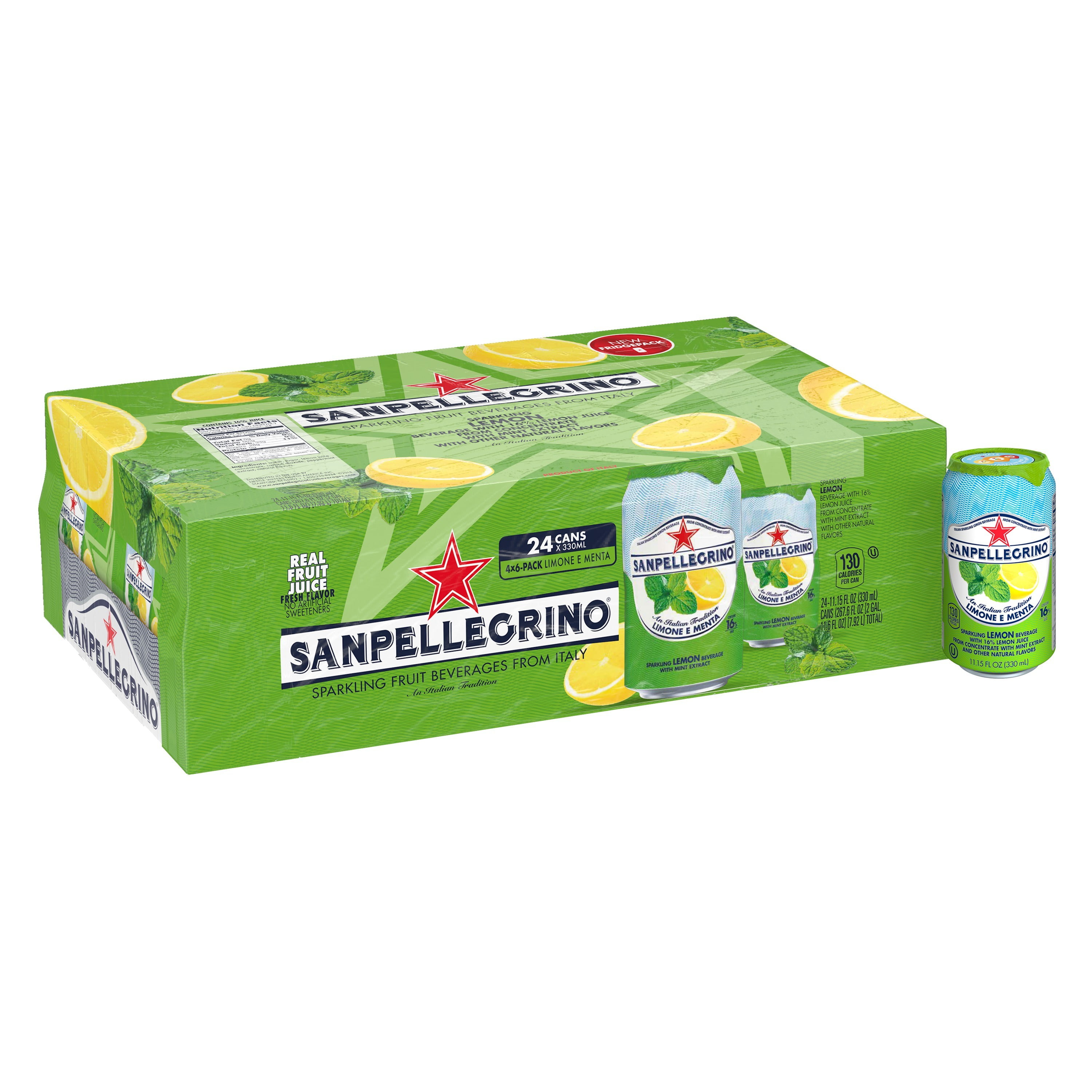Sanpellegrino Lemon and Mint Sparkling Fruit Beverage, 11.15 fl oz