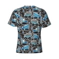 thumbnail image 6 of Vsdgher Blue Excavator Print Men's Dry Fit Mesh Athletic Shirts Moisture Wicking Tennis T-Shirt Tops, 6 of 9