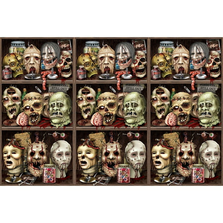 Scary Heads Backdrop, Multicolored, This item is a great value! By Beistle
