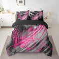 thumbnail image 2 of jejeloiu Oil Painting Ombre Twin Bedding Sets 7-Piece,Pink Geometric Stripes Bedding Comforter Set,Modern Abstract Minimalist Sheet Sets For Girl,Microfiber Room Decoration Reversible, 2 of 8