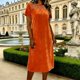 thumbnail image 2 of Vestido de Color Sólido Cuello Redondo de las Mujeres Terciopelo Cremallera Montado Suéter Mini Casual, Vestido Casual de las Mujeres, 2 of 7