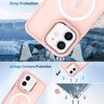 thumbnail image 2 of for iPhone 12 Case [ Compatible with MagSafe ] with Metal Bling Camera Lens Cover Skin Sensation Magnetic Crystal Clear & Matte Bumper Silicone Shockproof Case for Girls and Women -Pink, 2 of 6
