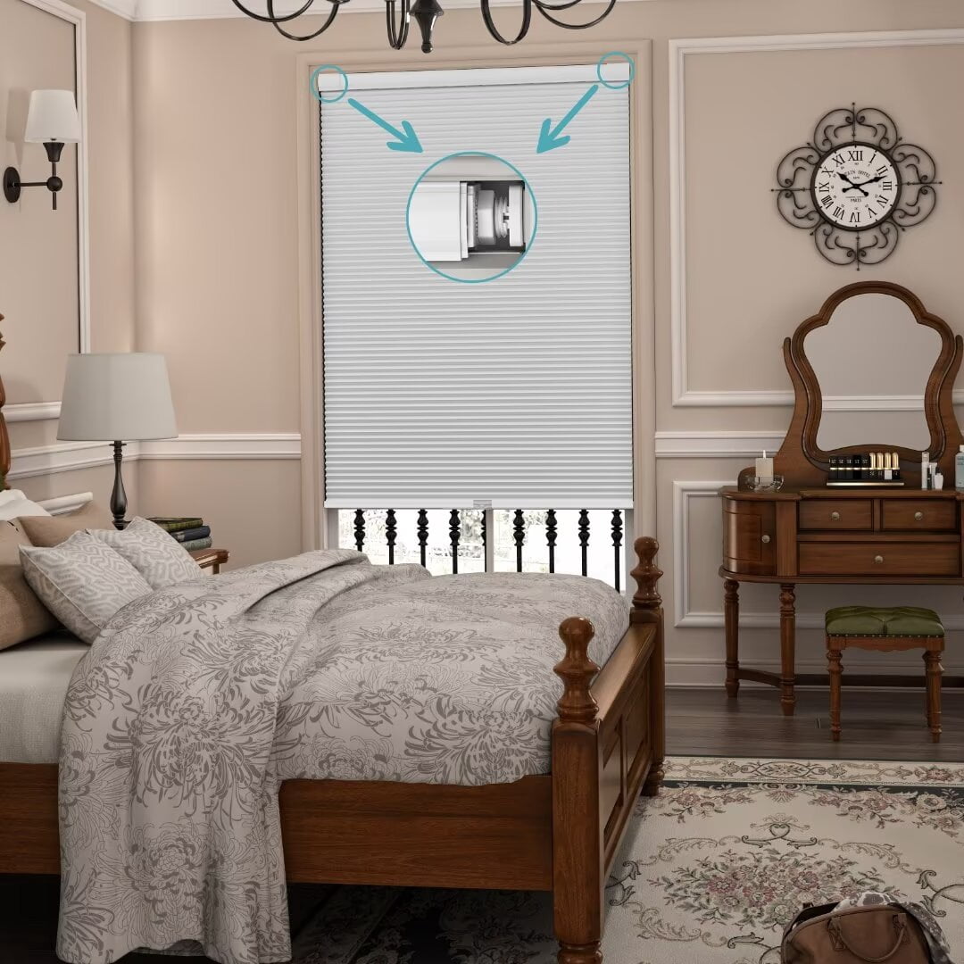Myshade No Drill Blackout Shades Tension Cordless Cellular Blinds for Indoor Windows No Tools Window Blinds & Shades
