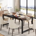 thumbnail image 3 of Tribesigns 62.99-Inch Dining Table with Metal Legs and Hardware, Brown, 3 of 7