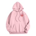 thumbnail image 4 of WEAIXIMIUNG Ensembles de Chandails en Molleton Raccourcis pour Femmes Sweat à Capuche Imprimé Lettres Manches Longues avec Poches, 4 of 6