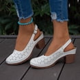 thumbnail image 5 of White Female Casual Beach Wedge Heels With Round Toe And Open Toe Thick Sole For Spring Outdoor Use Comfortable Women Shoes, 5 of 9