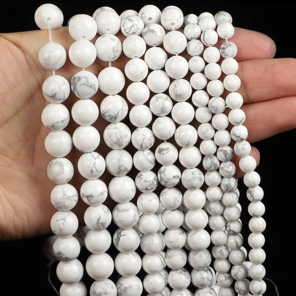 Nvzi-a 8mm Natural Stone Semi finished Jewelry Accessories White Turquoise Natural Stone Bead DIY Bracelet, Necklace Jewelry Accessories