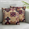 thumbnail image 3 of Leisuo  Vintage Throw Pillow Cushion Cover, Antique Traditional Ceramic Tiles Ornamental Moroccan Image Print, Decorative Square Accent Pillow Case,Dried Rose Ivory White, 3 of 5