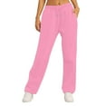 thumbnail image 4 of Resicozy Baggy Wide Leg Sweatpants for Women Casual High Waist Joggers with Pockets Lightweight Comfy Drawstring Sweat Pants Pink XXL, 4 of 6