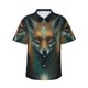 thumbnail image 1 of Fotbe Vintage Pattern Fox Camisa Hawaiana para Hombre Unisex – Camisa Casual de Verano con Botones de Manga Corta de Algodón y Lino,XX-Large, 1 of 7