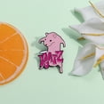 thumbnail image 5 of 1pc " RATZ " Cartoon Enamel Pin, Pink Mouse Humorous Badge, Decoration Accessory For Backpack, Hat, And Clothing, 5 of 5