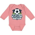 thumbnail image 3 of Inktastic I'd Rather Be Playing Soccer Boys or Girls Long Sleeve Baby Bodysuit, 3 of 5
