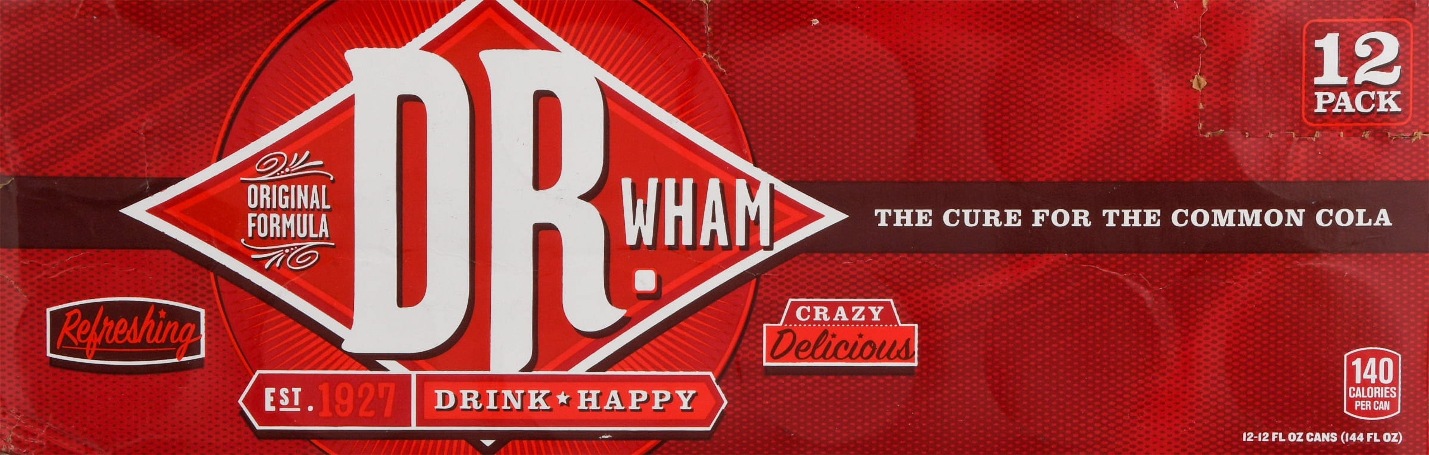 (2 pack) Buffalo Rock Dr. Wham Cola Soda Pop, 12 fl oz, 12 Pack Cans