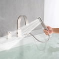 thumbnail image 6 of Waterfall Bathtub Faucet with Sprayer, 3-Hole Roman Tub Filler with Hand Shower Deck Mount Waterfall Tub Spout Set, 6 of 6