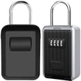 thumbnail image 1 of Large Wall-Mounted Key Safe Box with 4-Digit Code, Extra Large Outdoor Lock Box with Handle, Compatible with Most Brands (Black), 1 of 5