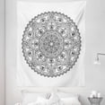 thumbnail image 1 of Lotus Tapestry, Oriental Mandala Pattern Flower Petal Effect Style Monochrome Boho Design, Fabric Wall Hanging Decor for Bedroom Living Room Dorm, 5 Sizes, Grey White, by Ambesonne, 1 of 1