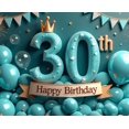 thumbnail image 3 of Blue Balloons Birthday Banner Decorative Design Birthday Event for Adult Celebration Indoor Decoration, 3 of 7