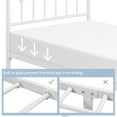 thumbnail image 6 of GGsum Twin Platform Bed Frame, Victorian Crown Headboard, 450lb Capacity, 13" Under-Bed Space, No Box Spring Needed, White, 6 of 9