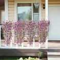 thumbnail image 5 of Artificial Hanging Flowers for Outdoors,2Pcs Fake Hanging Plant Spring Summer Decor,UV Resistant No Fade Faux Silk Eucalyptus Violet Flower for Front Door Porch Planter Home Patio Yard Garden, 5 of 10
