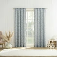 thumbnail image 5 of No. 918 Koda Woven Jacquard Leaf Semi-Sheer Rod Pocket Curtain Panel, 50"W X 84"L, Denim Blue, 5 of 6