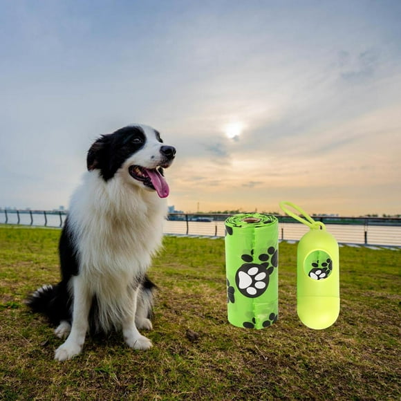 Bolsas de caca de perro ecológicas, bolsas de caca de perro extra gruesas y fuertes para perros, a prueba de , sin perfume, de bolsas para - 8 rollos